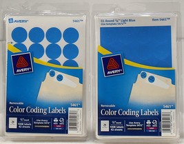 Avery 5461 Adhesive Removable Labels, 0.75 Inch Diameter Blue lot of 2 packs - £9.66 GBP