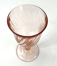 Pink Swirl 5 3/4&quot; Tall Water Goblet Wine Glass - £7.69 GBP