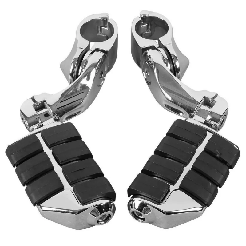 Motorcycle 1 1/4&quot; Engine Guard Highway Foot Pegs Footrest + Short Angled... - $27.86+