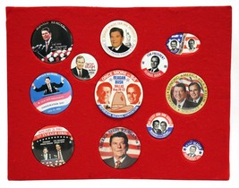 VINTAGE 1984 1988 Ronald Reagan + George HW Bush Campaign Button Display... - $98.99