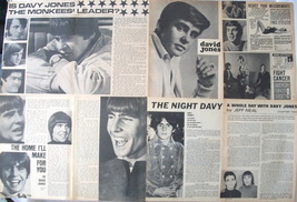 Davy Jones ~ 16 B&amp;W Vintage Articles, The Monkees, 1967-1968 ~ B2 Clippings - £6.54 GBP