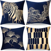 Monkeysell 18X18 Sq\. Velvet Cushion Covers, Decorative Pillow Cover, Bule). - £31.62 GBP