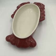 Lobster Dish Hall Pottery 234 Made In USA Serveware Kitchen Decor Vintage - $28.71