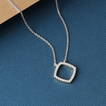 S925 Sterling Silver 0.08Ct TDW Diamond Kite Shape Pendant Necklace - £79.00 GBP