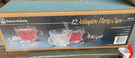 1960s Anchor Hocking Arlington Punch Bowl Cups Set of 12 With Box 6 Oz C... - $28.04