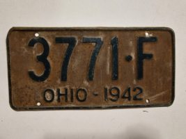 1942 Vintage Original OHIO License Plate Tag  #3771-F - Man Cave - Decor... - $640.41 MXN