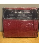 VTG Ralph Lauren Queen Chenille Blanket Red Rayon Cotton USA  Blue Tag 9... - $203.73 CAD