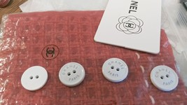 Chanel Flat Button 2-Hole metal white single 18 mm - $22.00