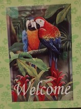 &quot;WELCOME&quot; Flag 24&quot; X 36&quot; Colorful Macaw Parrots - £7.66 GBP