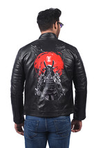 Assassin Samurai Warrior Black Leather Biker Jacket Cosplay Costume - $170.00