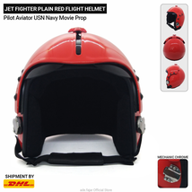 Jet FIghter Plain Red Flight Helmet of USN United States Navy Movie Prop - £314.54 GBP