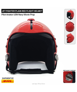 Jet FIghter Plain Red Flight Helmet of USN United States Navy Movie Prop - €341,90 EUR