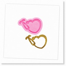 Heart-shaped Silicone Mold for DIY Keychain Jewelry Epoxy Molding with Shiny Glo - $19.79