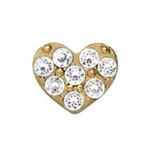 Origami Owl Charm (New) Gold Heart W/ Crystals - CH9012 - £7.04 GBP