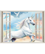 Window Wall Art Sticker - Unicorn Fantasy Fairytale 2 Decal Wall sticker... - $263.08 MXN