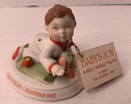 Holly Hobbie Baby&#39;s First Christmas Figurine Baby With Toys Limited Edition 1982 - £6.42 GBP
