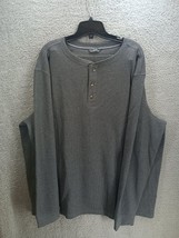 Henley Shirt Mens XXXLarge Grey Waffle Knit Long Sleeve Pullover Gorpcore - $24.75