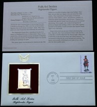 22¢ Folk Art Series HIGHLANDER FIGURE 22K Gold Stamp USPS 1ST Day of Iss... - £4.53 GBP