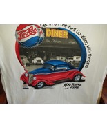 Vintage Ford coupe with Pepis colors and promotions on a large white tee - £18.48 GBP