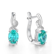 Mint Sapphire Gemstone Luxury Clip Earrings for Women Genuine 925 Sterling Silve - £27.68 GBP