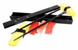 Black Dragonfly Tombo Design Lacquered Chopstick Set With Travel Storage... - $11.99