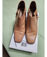 Ankle Boots Zippered Leather Square  - $24.75