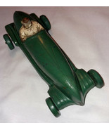 Vintage SUN RUBBER 6¾”  Green Race Car with Driver - $81.92 CAD
