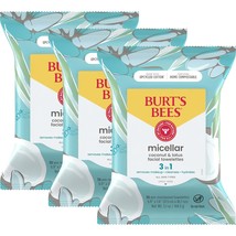 Burt&#39;s Bees Micellar Facial Towelettes With Coconut and Lotus- Pre-Moistened Tow - £32.75 GBP