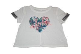 Girl&#39;s Youth Miss Me Cotton T-Shirt Size Large L White Aloha Hawaiian NEW NWT - £10.61 GBP