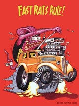Fast Rats Rule! Rat Fink Monster Big Daddy Ed Roth Metal Sign - £32.11 GBP