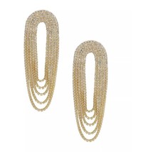 Ettika Crystal Drape Fringe Women&#39;s Earrings - Gold SW240005 - £14.81 GBP