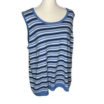 Talbots Blue. Striped Sleeveless Sweater Vest 3X Cashmere Blend NWT - $28.91