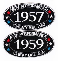 1957 1959 Chevy Bel Air SEW/IRON On Patch Badge Emblem Embroidered Car - £9.80 GBP