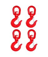 4 Pack G80 Swivel Lifting Hooks 2 Ton 4400 LBS Capacity Self Locking Hea... - $44.49