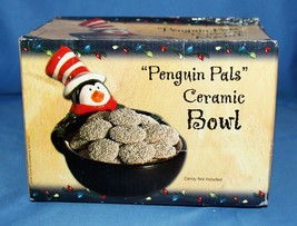 &quot;Penguin Pals&quot; Ceramic Bowl for candy this Christmas Season in box tray ... - £7.53 GBP