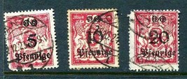 Danzig/Germany/Poland 1923 Overprints Used Mi 181-3  10487 - £2.37 GBP