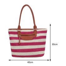 Fashion Ladies Straw Woven Handbags Women  Bag Casual Holiday Beach Female Top-H - £53.20 GBP