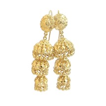 Authenticity Guarantee 
Tassel Jhumka Dangle Drop Earrings 22K Yellow Gold, 2... - £2,074.32 GBP