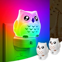 Owl Night Lights Plug Into Wall [2 Pack], Cute Night Light For Kids, 8-Color Led - £25.30 GBP