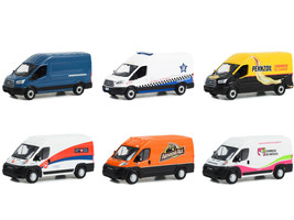 Route Runners Set of 6 Vans Series 5 1/64 Diecast Cars Greenlight - $65.60