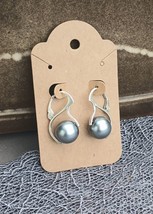 Sterling Silver Swarovski Pearl Earrings by Kristyna C., gray color pearl - £27.33 GBP