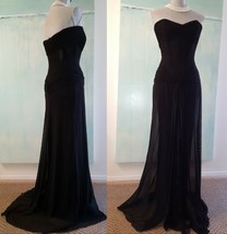 $3,000 VICKY TEIL COUTURE NIEMAN MARCUS BEAUTIFUL BLACK RED CARPET GOWN S M - £540.39 GBP