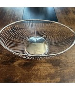 Vintage Leonard Silver Plate on Brass Wire Fruit or Bread Basket Silverp... - $29.69