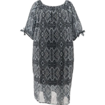 Colleen Lopez Printed Off-the-Shoulder Dress (Black Diamond, Xlarge) 739848 - £18.07 GBP