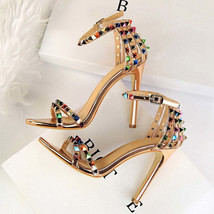 High Heels Rivets Studded Sandals - £48.03 GBP