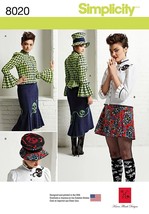 Simplicity Sewing Pattern 8020 Blouse Hat Skirt Steampunk Misses Size 4-12 - £9.39 GBP
