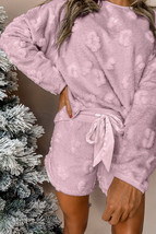 Lavendula Textured Leopard Fleece Loose Two Piece Lounge Set - $607.61 MXN