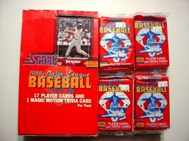 (23) Unopened 1988 Score Baseball packs-w/box/17/pack - £13.76 GBP