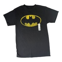 Batman Classic Symbol Logo DC Comics Adult Small Black Yellow Graphic T-... - $13.99