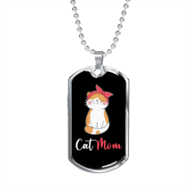 Cat mom necklace stainless steel or 18k gold dog tag 24 chain express your love gifts 1 thumb200